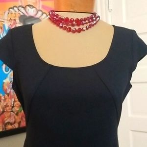 COPY - Loft black fit and flare cap sleeve dress